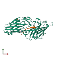 PDB entry 4f27 coloured by chain, front view.