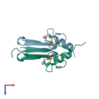 PDB entry 4f2c coloured by chain, top view.