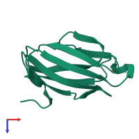 PDB entry 4f2e coloured by chain, top view.