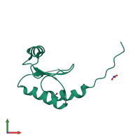 PDB entry 4f2i coloured by chain, front view.