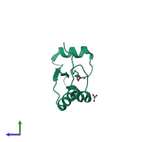 PDB entry 4f2i coloured by chain, side view.
