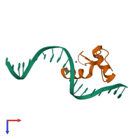 PDB entry 4f2j coloured by chain, top view.