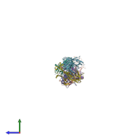 PDB entry 4f2m coloured by chain, side view.