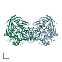 PDB entry 4f2z coloured by chain, front view.