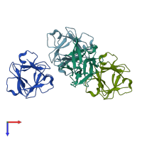 PDB entry 4f34 coloured by chain, top view.