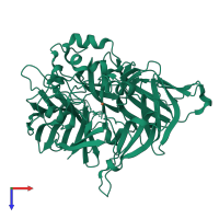 PDB entry 4f3a coloured by chain, top view.