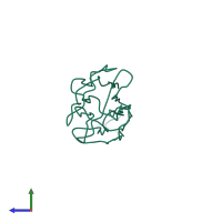 PDB entry 4f3j coloured by chain, side view.