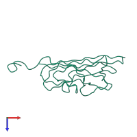 PDB entry 4f3j coloured by chain, top view.