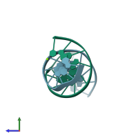 PDB entry 4f3u coloured by chain, side view.
