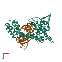 PDB entry 4f41 coloured by chain, top view.