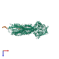 PDB entry 4f4c coloured by chain, top view.