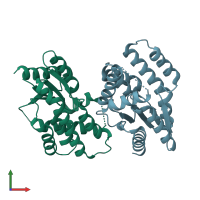 PDB entry 4f4i coloured by chain, front view.