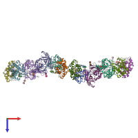 PDB entry 4f4o coloured by chain, top view.