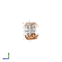 Hemoglobin subunit beta in PDB entry 4f4o, assembly 2, side view.