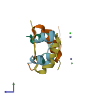 PDB entry 4f4v coloured by chain, side view.