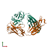 PDB entry 4f57 coloured by chain, front view.