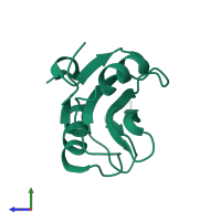 PDB entry 4f59 coloured by chain, side view.