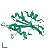 PDB entry 4f5a coloured by chain, front view.