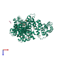 PDB entry 4f5t coloured by chain, top view.