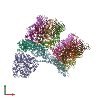 PDB entry 4f5x coloured by chain, front view.