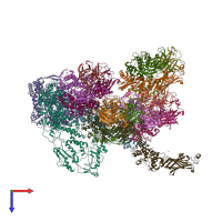 PDB entry 4f5x coloured by chain, top view.