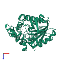 PDB entry 4f60 coloured by chain, top view.