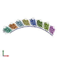 PDB entry 4f61 coloured by chain, front view.