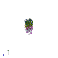 PDB entry 4f61 coloured by chain, side view.