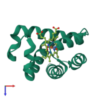 PDB entry 4f6i coloured by chain, top view.