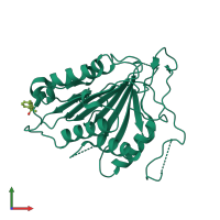 PDB entry 4f6p coloured by chain, front view.
