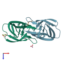 PDB entry 4f75 coloured by chain, top view.