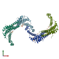 PDB entry 4f7r coloured by chain, front view.