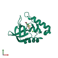 PDB entry 4f7x coloured by chain, front view.