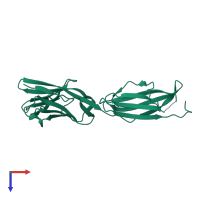 PDB entry 4f80 coloured by chain, top view.