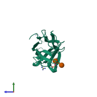 PDB entry 4f8o coloured by chain, side view.