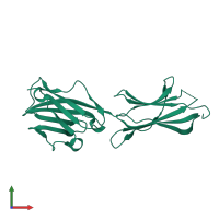 PDB entry 4f8t coloured by chain, front view.