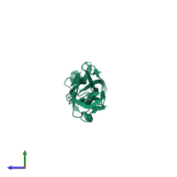 PDB entry 4f8t coloured by chain, side view.
