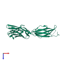 PDB entry 4f8t coloured by chain, top view.