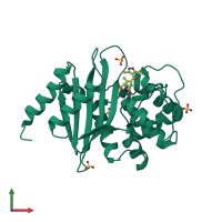 PDB entry 4f94 coloured by chain, front view.