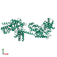 Hexokinase-1 in PDB entry 4f9o, assembly 2, front view.
