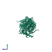 Hexokinase-1 in PDB entry 4f9o, assembly 2, side view.
