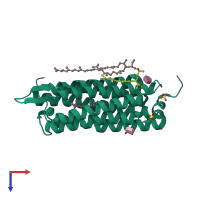 PDB entry 4fbz coloured by chain, top view.