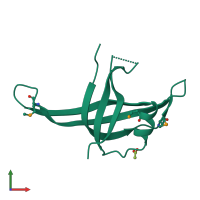 PDB entry 4fdb coloured by chain, front view.