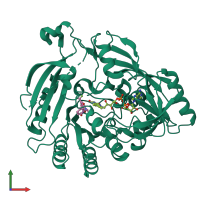 PDB entry 4fdo coloured by chain, front view.
