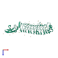 PDB entry 4fdw coloured by chain, top view.