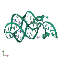 PDB entry 4fe5 coloured by chain, front view.