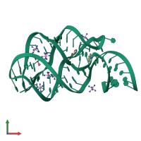 PDB entry 4fej coloured by chain, front view.