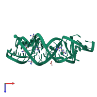 PDB entry 4fej coloured by chain, top view.