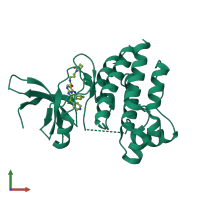 PDB entry 4feq coloured by chain, front view.