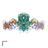 PDB entry 4ffv coloured by chain, top view.